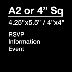 • A2 (rsvp, events, information, card)